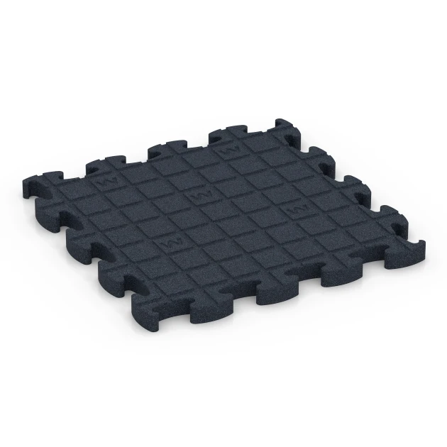 La vue du dessous ou de la face inférieure, c’est-à-dire la face inférieure de la pièce moulée WARCO 6967 - Fitness Premium sol technique au format 45,9 x 45,9 x 2,8 cm.