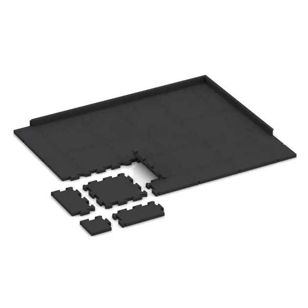 La situation d'installation typique du produit 2833 de WARCO - Sol de Fitness Studio, en couleur Anthracite dans les dimensions 500 x 500 x 40 mm.