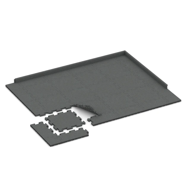 La situation d'installation typique du produit 4182 de WARCO - Revêtement sportif en caoutchouc, en couleur Gris ardoise dans les dimensions 50 x 50 x 3 cm | 0,25 m².