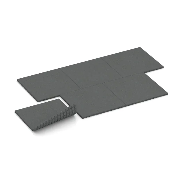 La situation d'installation typique du produit 5663 de WARCO - Tapis aire de jeux 4 cm - EN 1177 ≤ 110 cm, en couleur Gris ardoise dans les dimensions 1000 x 1000 x 40 mm.