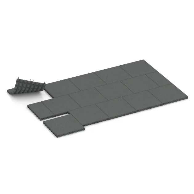 La situation d'installation typique du produit 3865 de WARCO - Dalle acoustique, en couleur Gris ardoise dans les dimensions 500 x 500 x 45 mm.