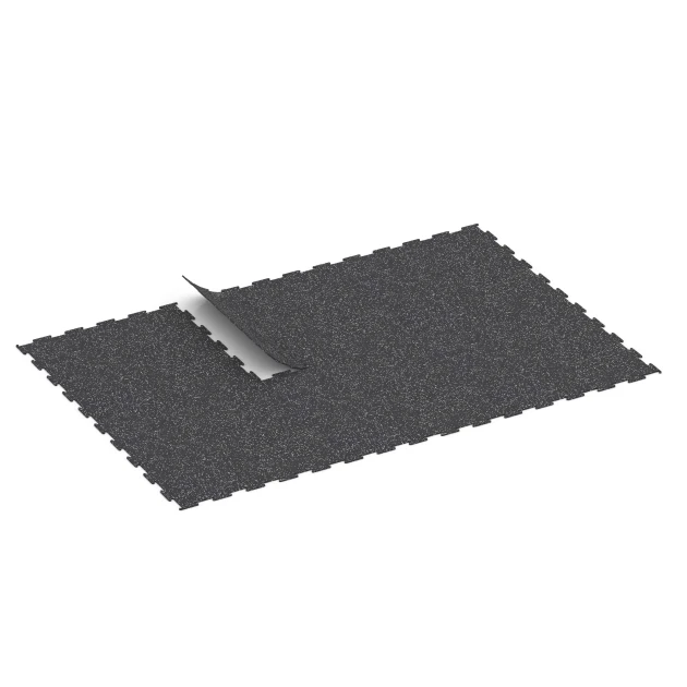 La situation d'installation typique du produit 6452 de WARCO - Sol de Fitness Compact, en couleur Gris doux moucheté dans les dimensions 100 × 100 × 0,8 cm.