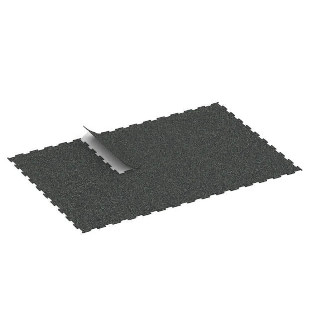 La situation d'installation typique du produit 6453 de WARCO - Sol de Fitness Compact, en couleur Vert doux moucheté dans les dimensions 100 × 100 × 0,8 cm.