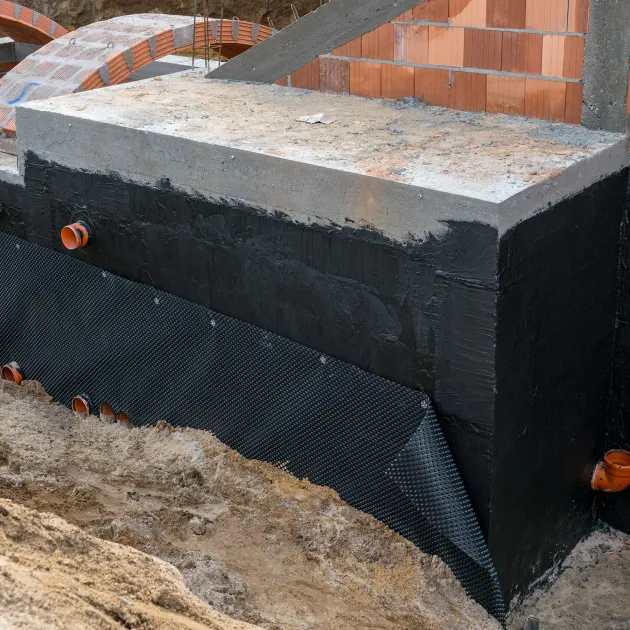 La situation d'installation typique du produit 0019 de WARCO - ALLESDICHT – Le revêtement en caoutchouc prêt à l’emploi, en couleur Gris dans les dimensions 25 kg.