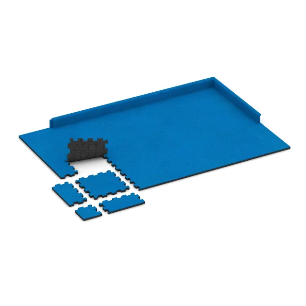 La situation d'installation typique du produit 4415 de WARCO - Dalle plage de piscine sans joints, en couleur Bleu ciel dans les dimensions 306 x 306 x 20 mm.