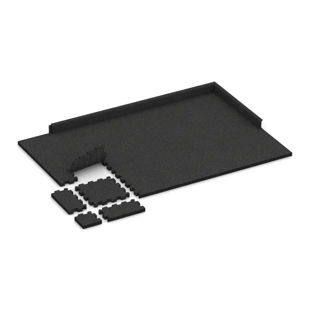 La situation d'installation typique du produit 4282 de WARCO - Revêtement sportif sans joints, en couleur Anthracite dans les dimensions 306 x 306 x 30 mm.