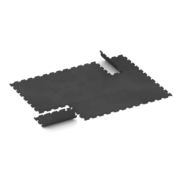 La situation d'installation typique du produit 3750 de WARCO - Revêtement sportif Fitness Performance Elite, en couleur Anthracite dans les dimensions 500 x 500 x 15 mm.
