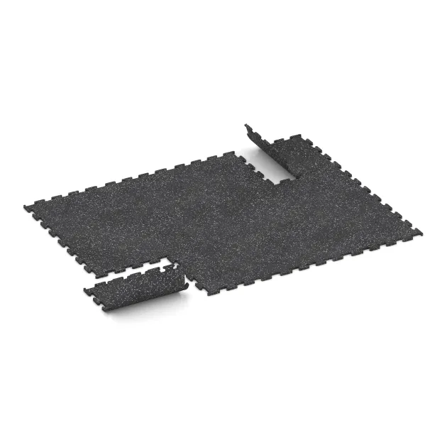 La situation d'installation typique du produit 3780 de WARCO - Revêtement sportif Fitness Performance Elite, en couleur Gris doux moucheté dans les dimensions 500 x 500 x 15 mm.