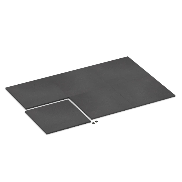 La situation d'installation typique du produit 3782 de WARCO - Revêtement sportif Fitness Performance Impact, en couleur Anthracite dans les dimensions 100 × 100 × 3 cm.