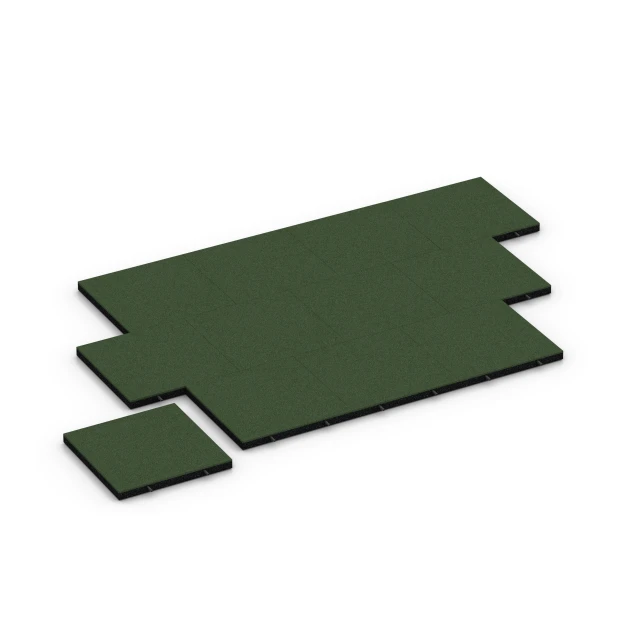 La situation d'installation typique du produit 6261 de WARCO - Dalle amortissante – 150 cm, en couleur Vert herbe dans les dimensions 50 x 50 x 4,5 cm.