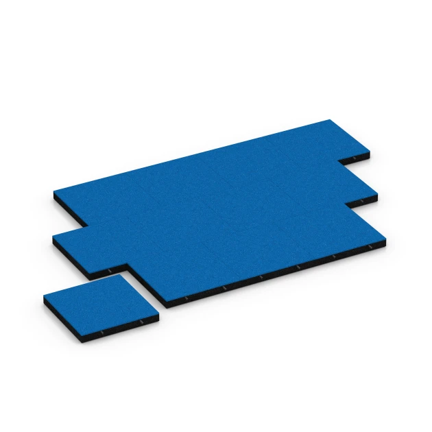 La situation d'installation typique du produit 6268 de WARCO - Dalle amortissante – 180 cm, en couleur Bleu ciel dans les dimensions 50 x 50 x 6 cm.