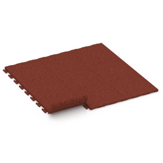 La situation d'installation typique du produit 7053 de WARCO - Dalle en caoutchouc Linea, en couleur Rouge brique dans les dimensions 50 x 50 x 3 cm | 0,25 m².