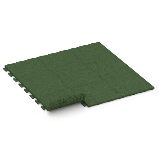 La situation d'installation typique du produit 6977 de WARCO - Dalle de sol fitness Classic, en couleur Vert herbe dans les dimensions 50 x 50 x 3 cm | 0,25 m².