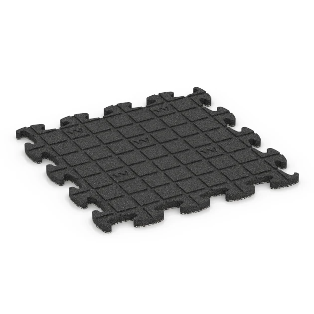 La situation d'installation typique du produit 6932 de WARCO - Dalle amortissante puzzle, en couleur Granit gris dans les dimensions 46 x 46 × 2,8 cm.