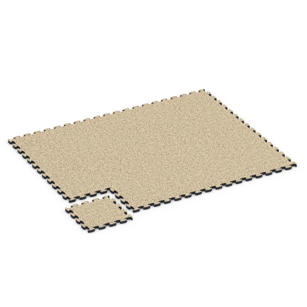 La situation d'installation typique du produit 6937 de WARCO - Dalle amortissante puzzle, en couleur Travertin dans les dimensions 44,6 x 44,6 × 2,8 cm.