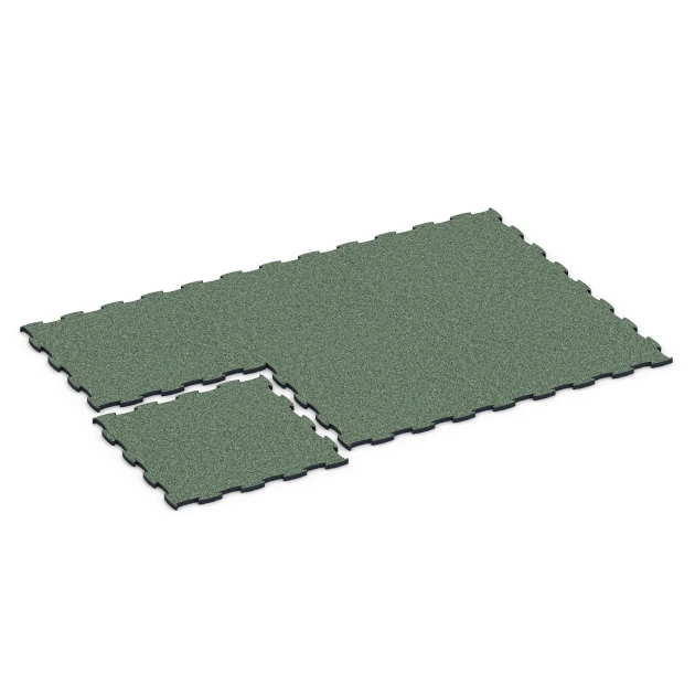 La situation d'installation typique du produit 6888 de WARCO - Dalle Fitness Max, en couleur Gazon anglais dans les dimensions 97,1 x 97,1 x 2,8 cm.